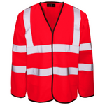 Supertouch Hi Vis Red Long Sleeved Velcro Vest - thumbnail 1
