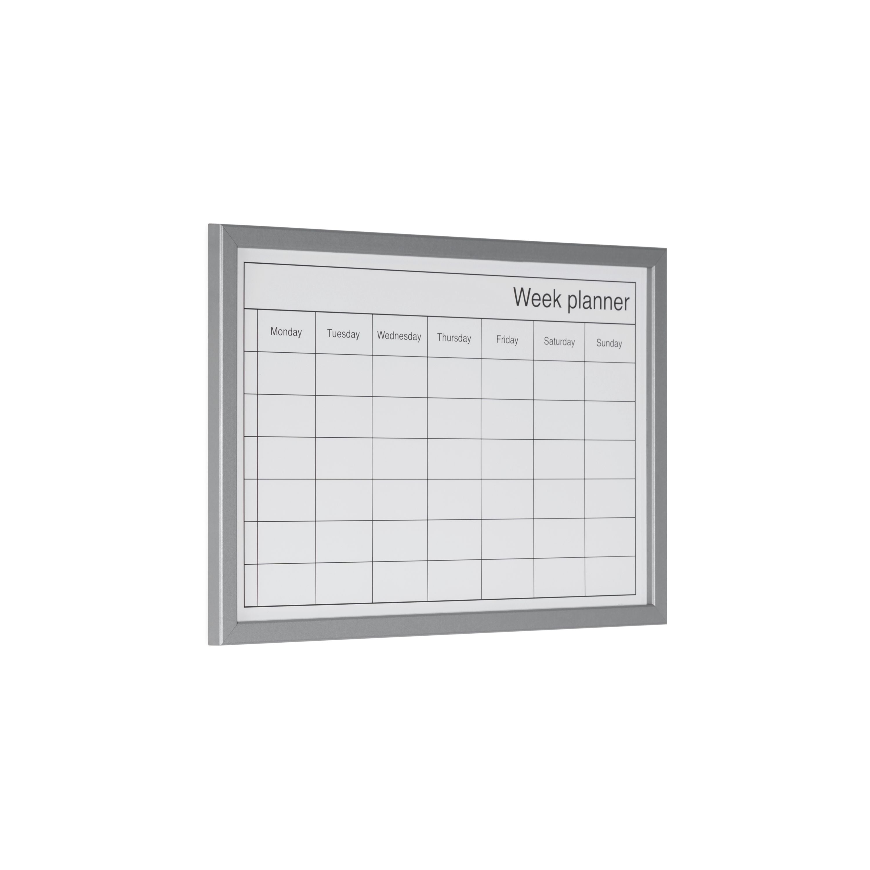 Bi-office Magnetic Weekly Planner Whiteboard Grey Frame 60x40cm Mm03000839