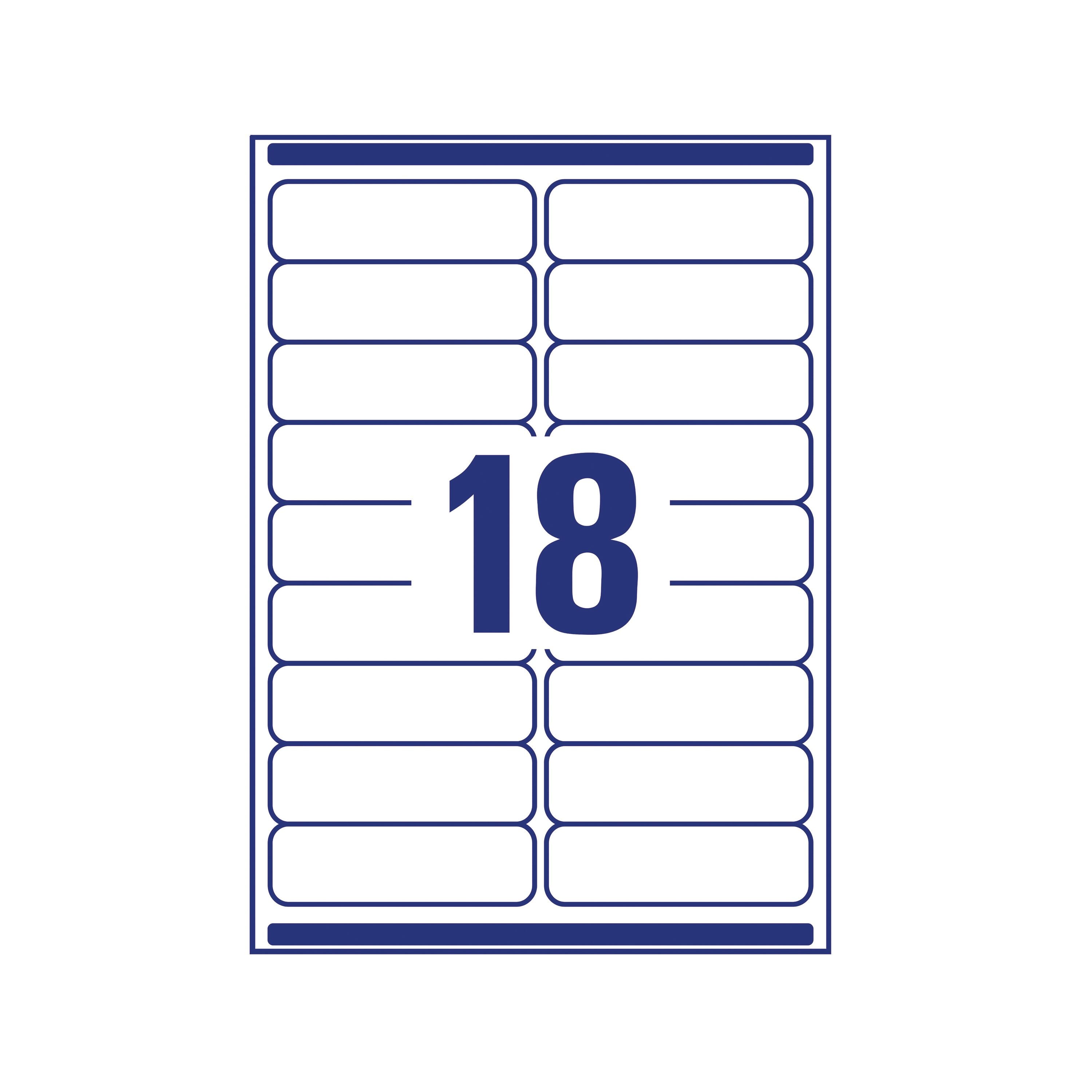 Avery Laser Ring Binder Label 100mmx30mm 18 Per Sheet White L7172-25 – (Pack of 450)
