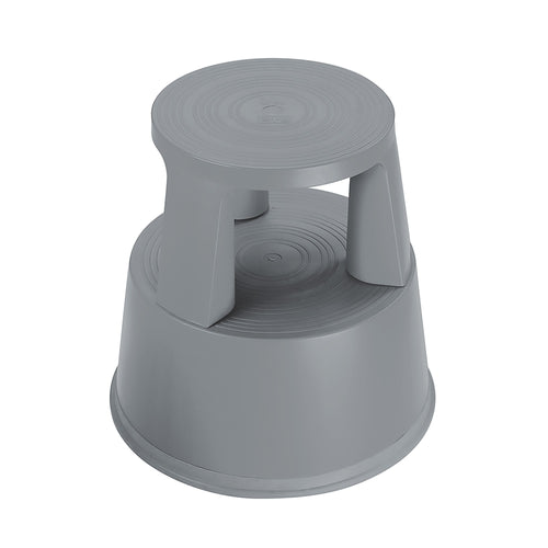 2work Plastic Step Stool With Non-slip Rubber Base 430mm Dark Grey 2w04998
