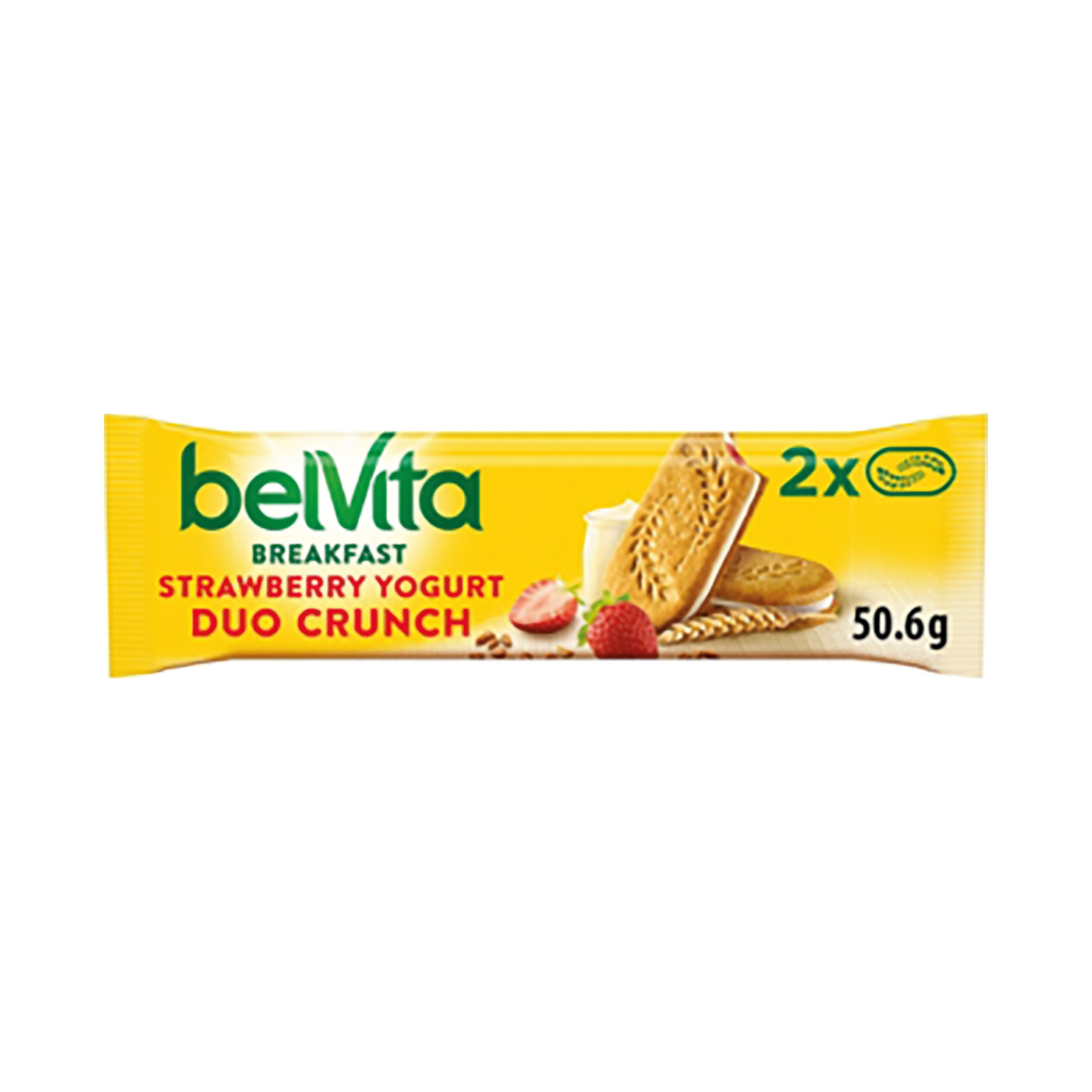 Belvita Breakfast Strawberry And Yogurt Duo Crunch Bars 50.6g – (Pack of 18)