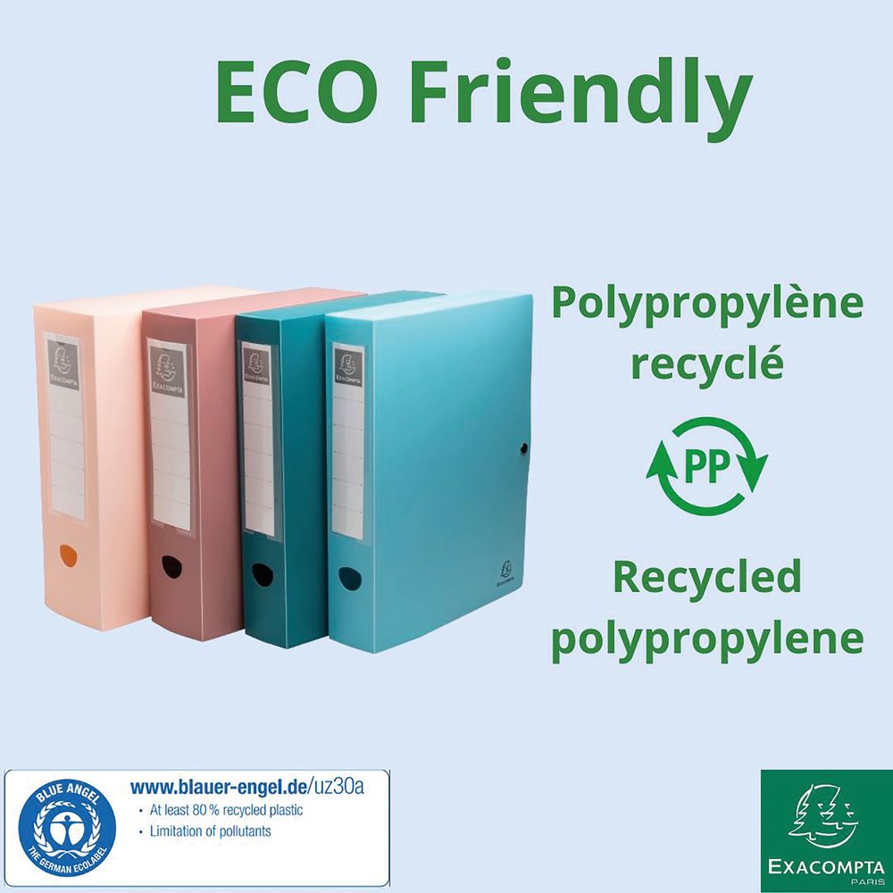 Exacompta Skandi Recycled Filing Box 100mm Spine A4 Assorted – (Pack of 4)