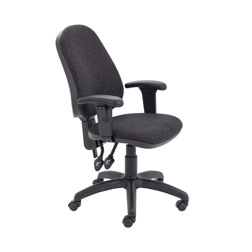 First High Back Operator Chair With T-adjustable Arms 640x640x985-1175mm Charcoal Kf839244