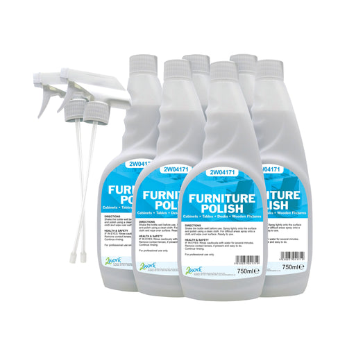 2WORK Furniture Polish Trigger Spray 750ml – (Pack of 6)