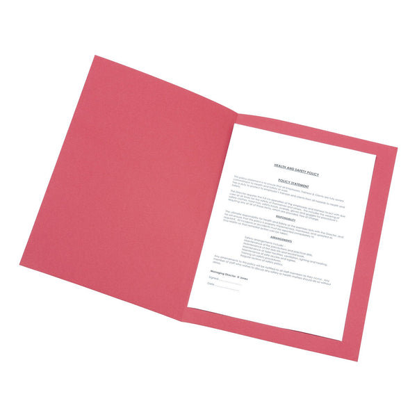5 Star Office Square Cut Folder Recycled 250gsm Foolscap Red - (Pack of 100)
