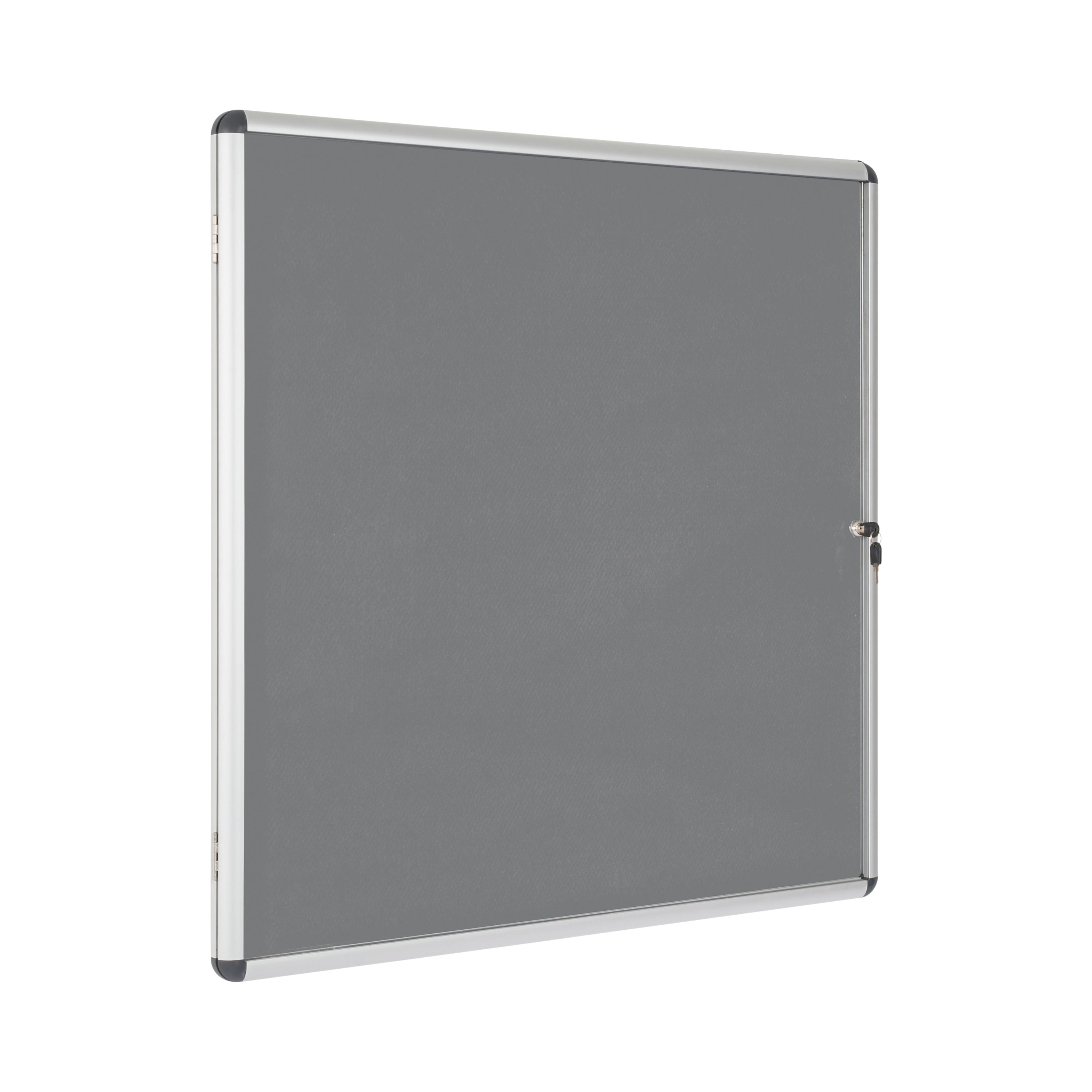 Bi-office Enclore Display Case Grey Felt Acrylic Aluminium Frame 12xa4 Vt660103150