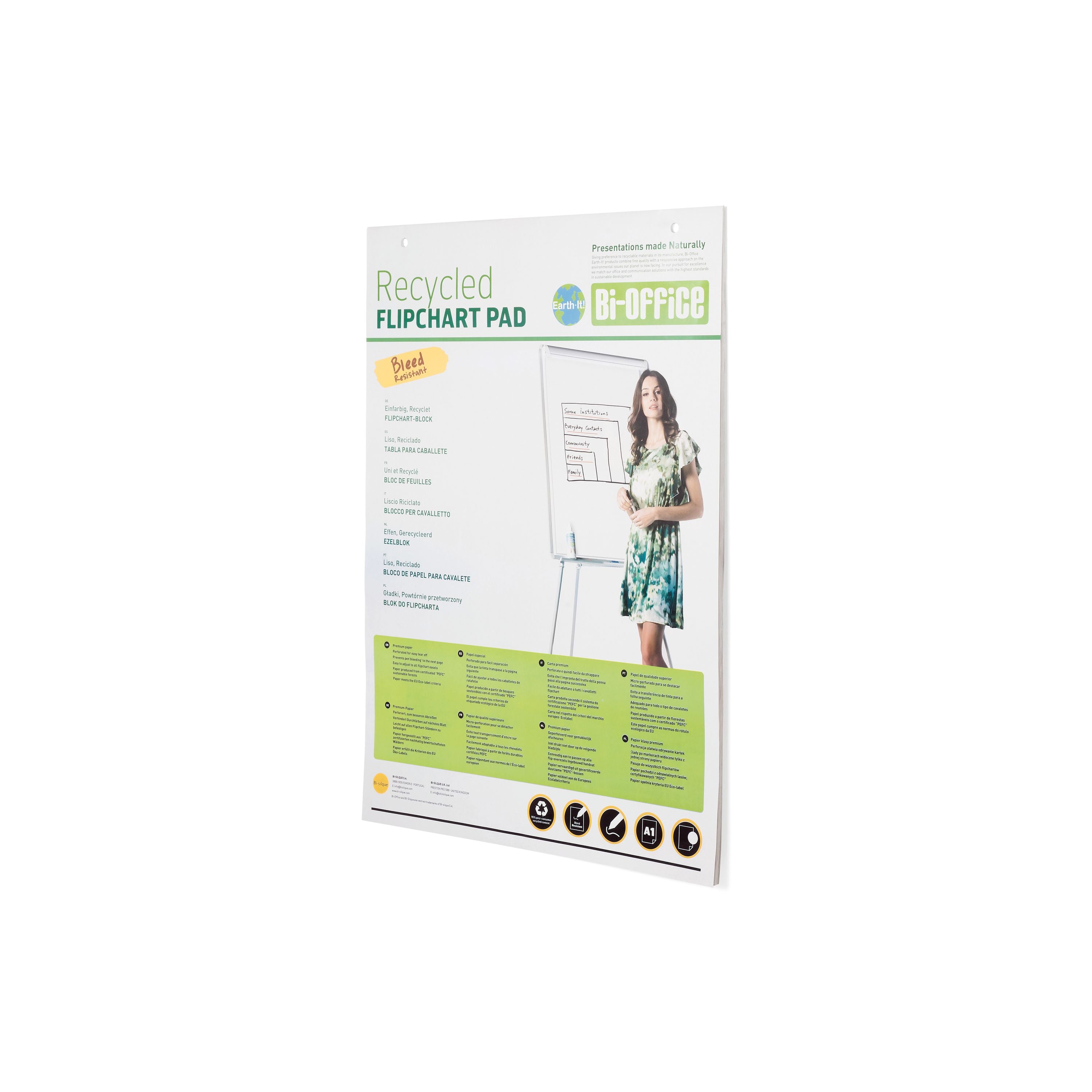 Bi-office Earth Plain Flipchart Pad A1 40 Sheets – (Pack of 5)