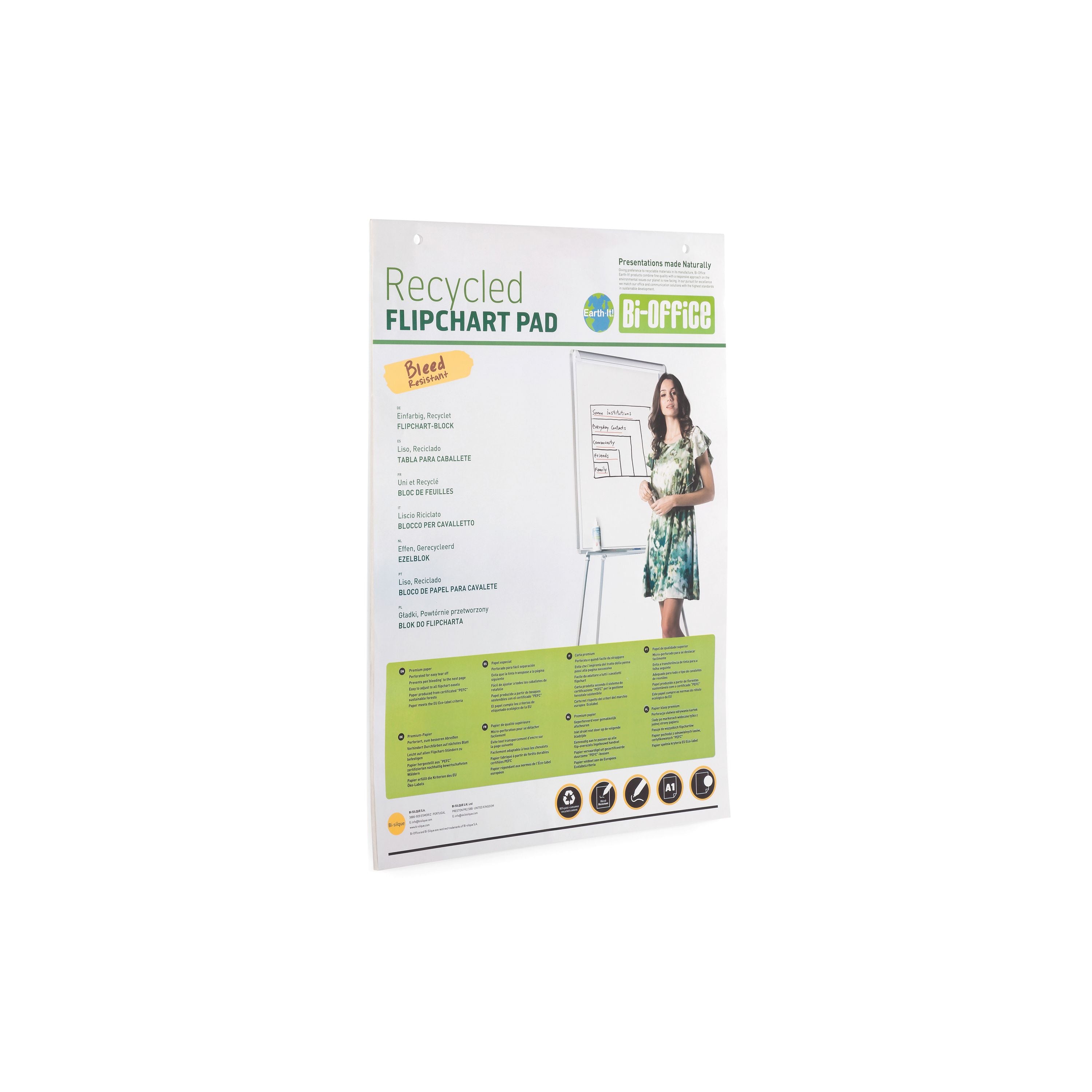 Bi-office Earth Plain Flipchart Pad A1 40 Sheets – (Pack of 5)