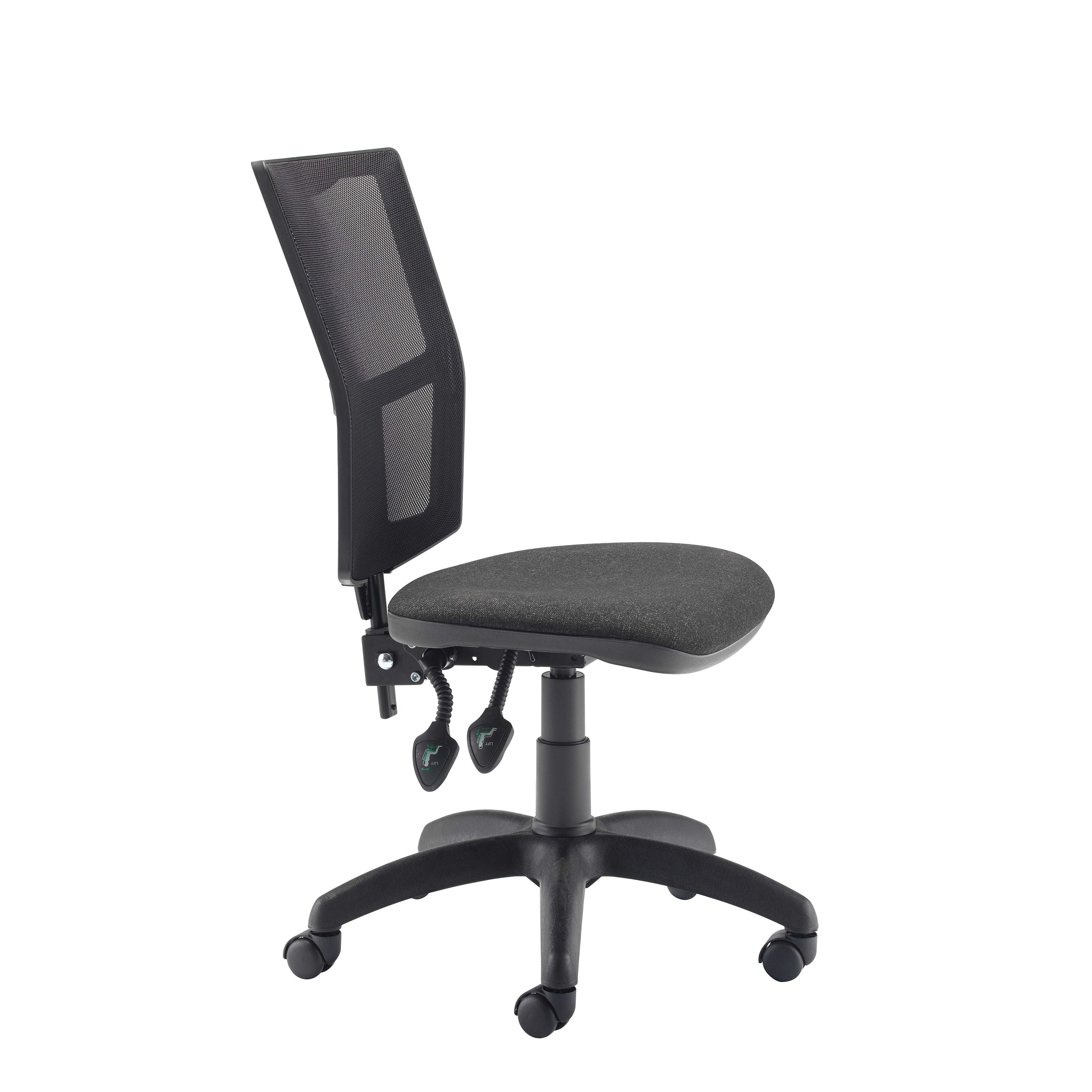 Arista Medway High Back Operators Chair 640x640x1010-1175mm Mesh Back Black Kf74196
