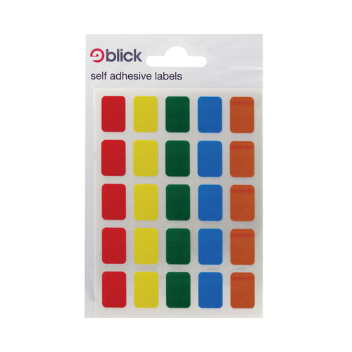 Blick Coloured Labels In Bags 12x18mm 120 Per Bag Assorted – (Pack of 2400)