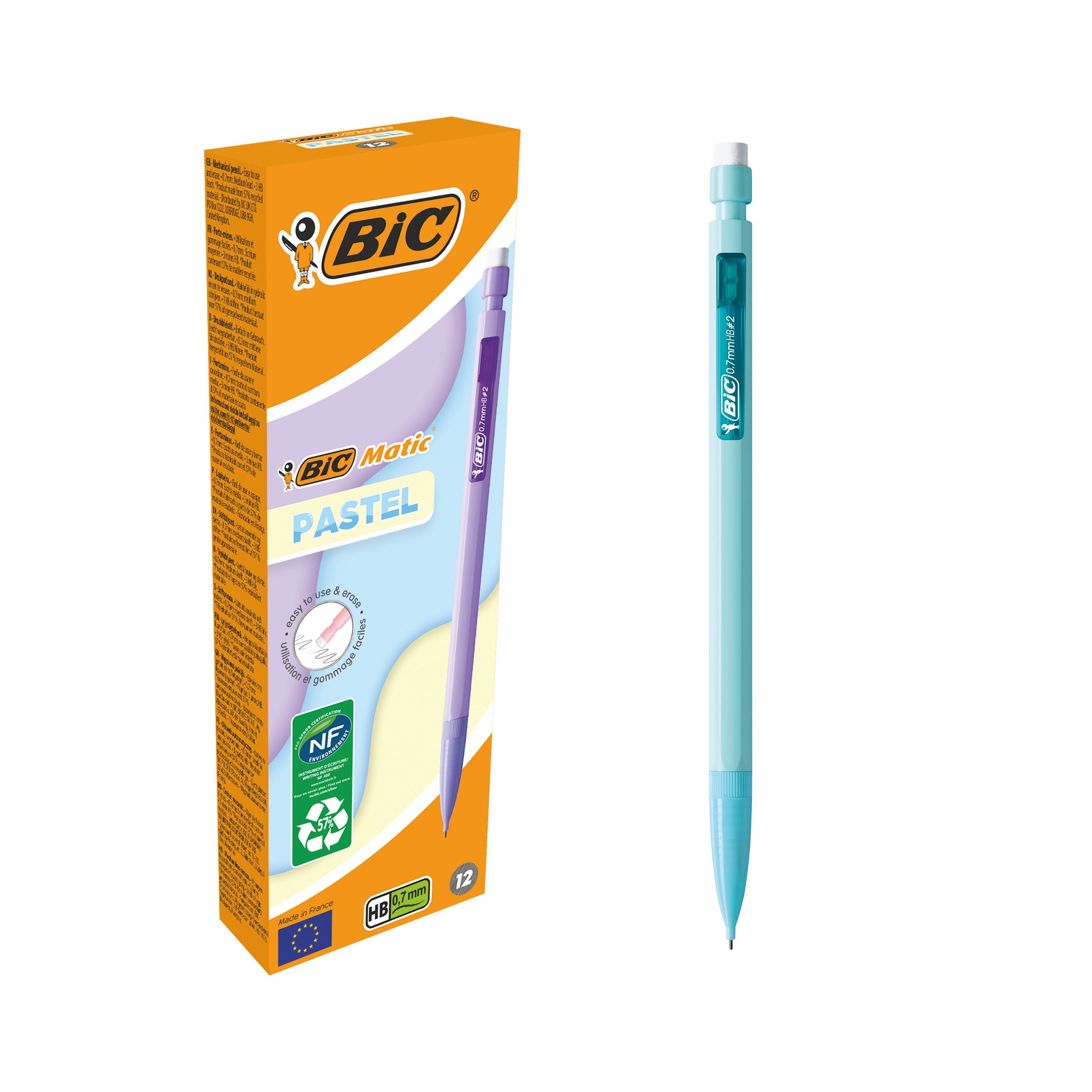 Bic Matic Mechanical Pencil 0.7mm Pastel - (Pack of 12)