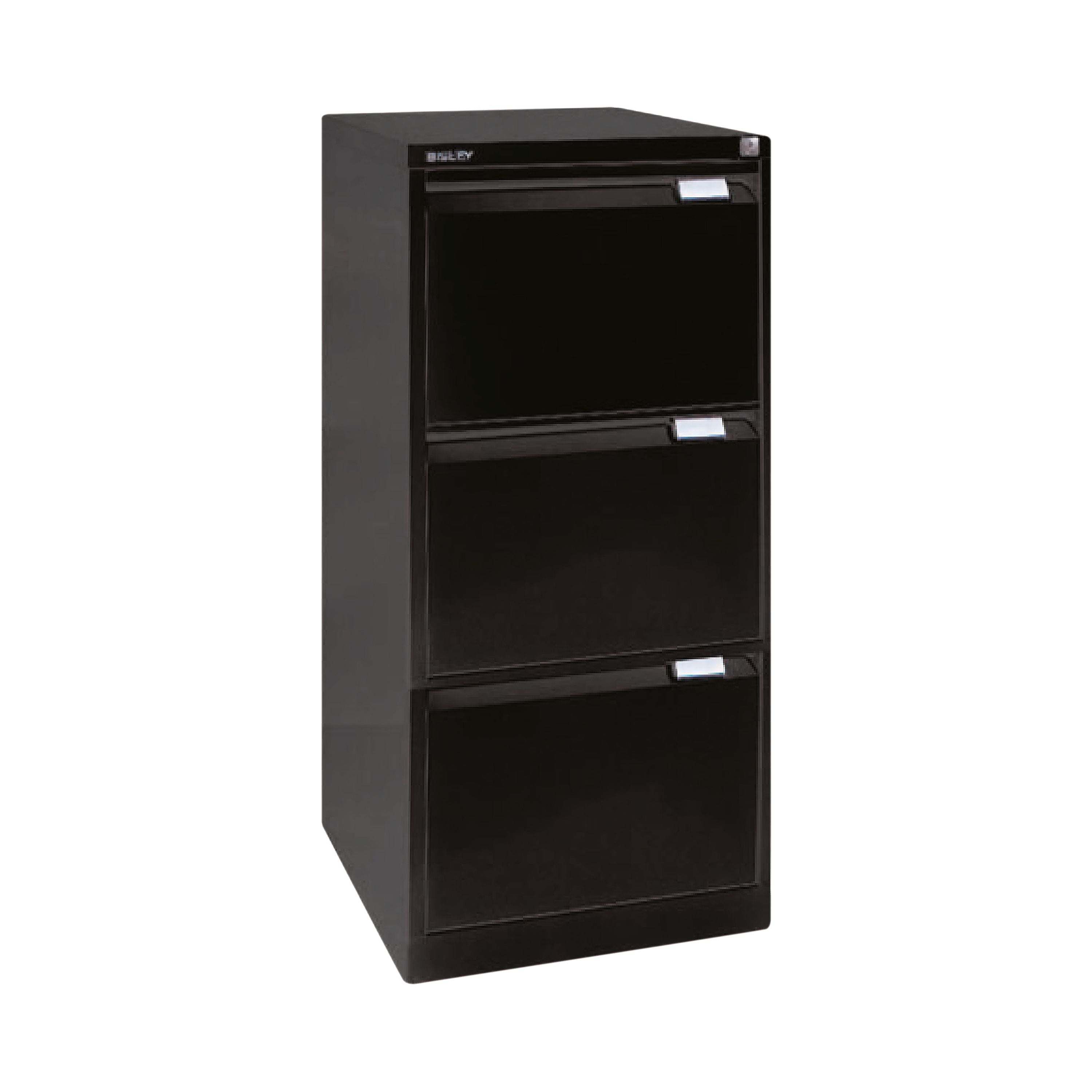 Bisley 3 Drawer Filing Cabinet 470x622x1016mm Black Bs3e Black