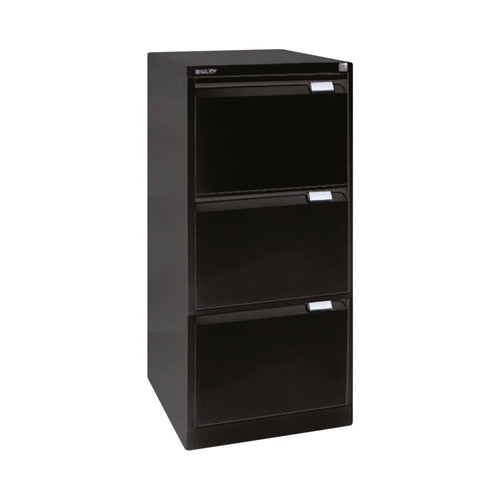 Bisley 3 Drawer Filing Cabinet 470x622x1016mm Black Bs3e Black