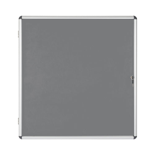 Bi-office Enclore Display Case Grey Felt Acrylic Aluminium Frame 12xa4 Vt660103150