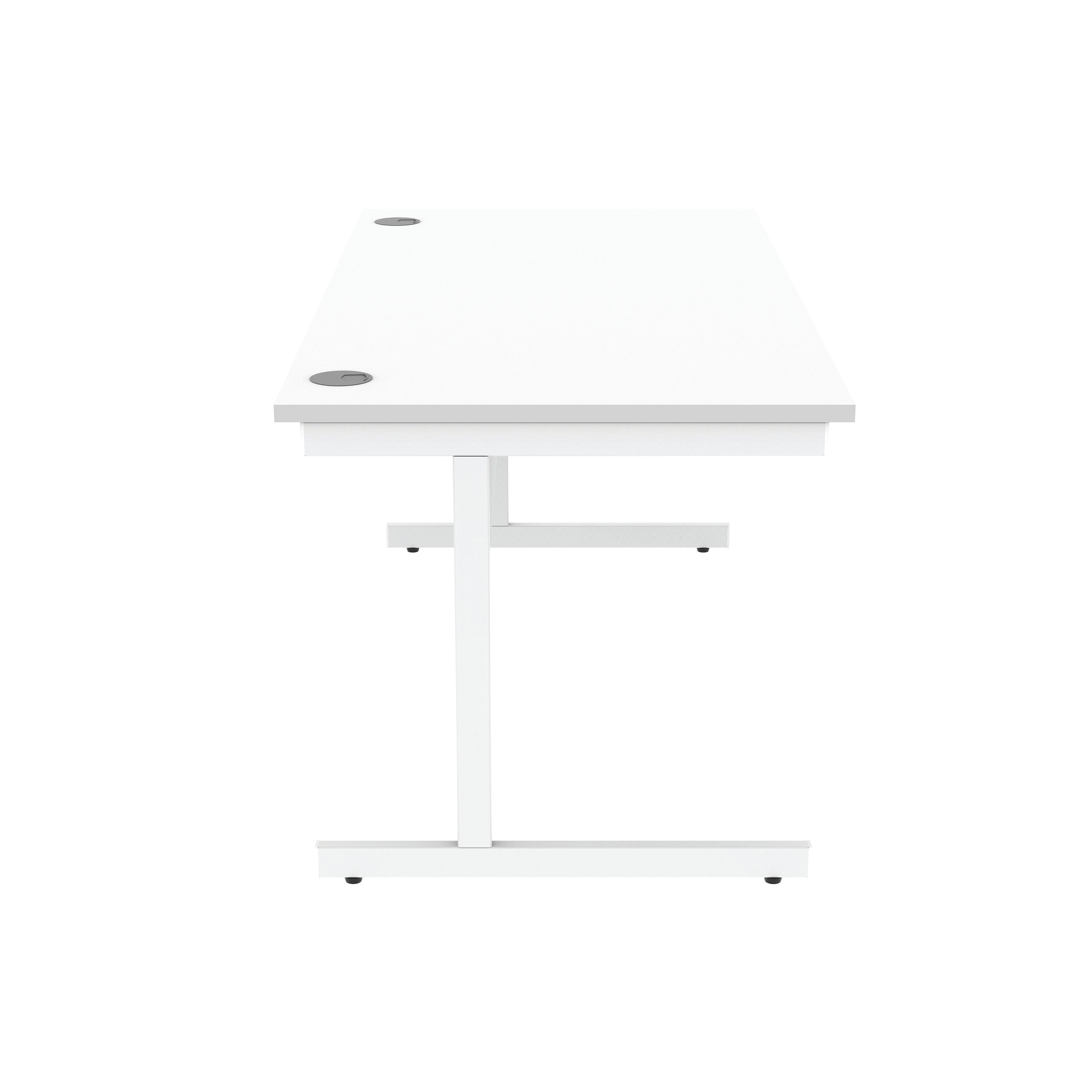 Astin Rectangular Single Upright Cantilever Desk 1600x800x730mm Arctic White/arctic White Kf803627