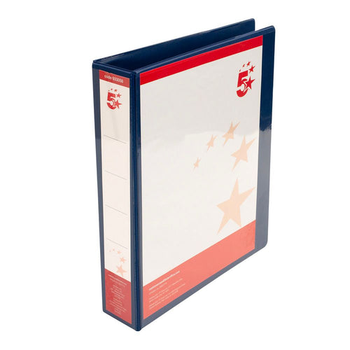 5 Star Office A4 Presentation Ring Binder Polypropylene 38mm 4d-ring Blue – (Pack of 10)