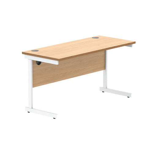 Astin Rectangular Single Upright Cantilever Desk 1400x600x730 Norwegian Beech/arctic White Kf824312