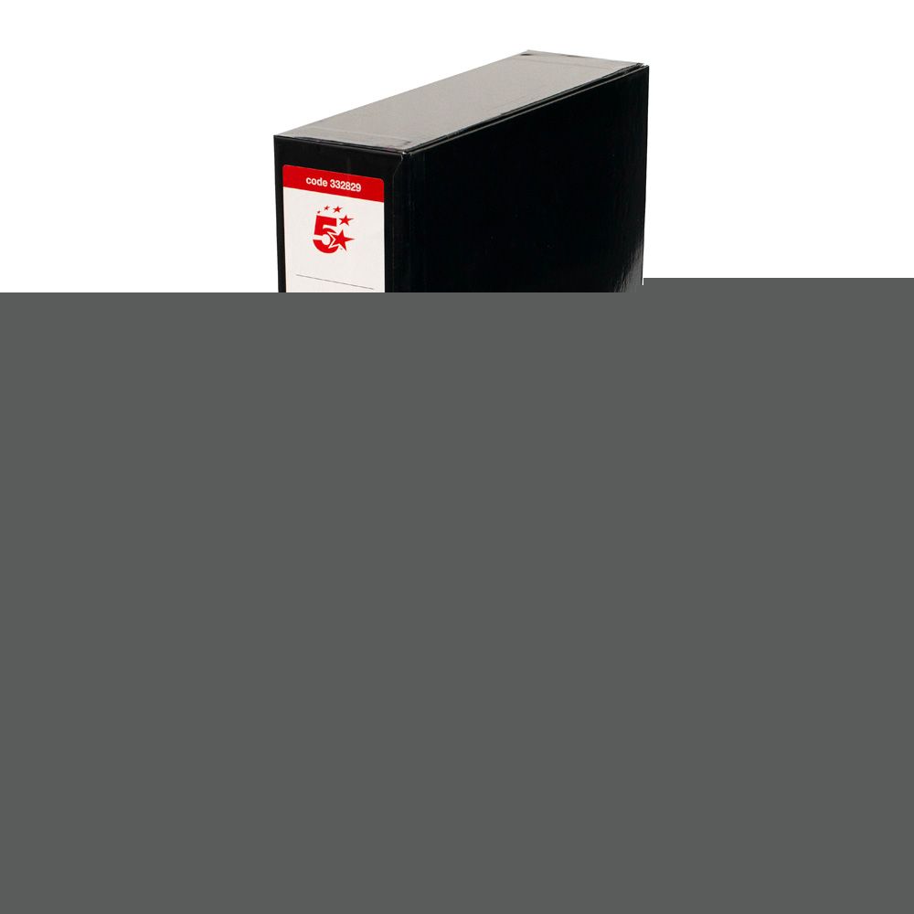 5 Star Office Box File Foolscap Black – (Pack of 5)