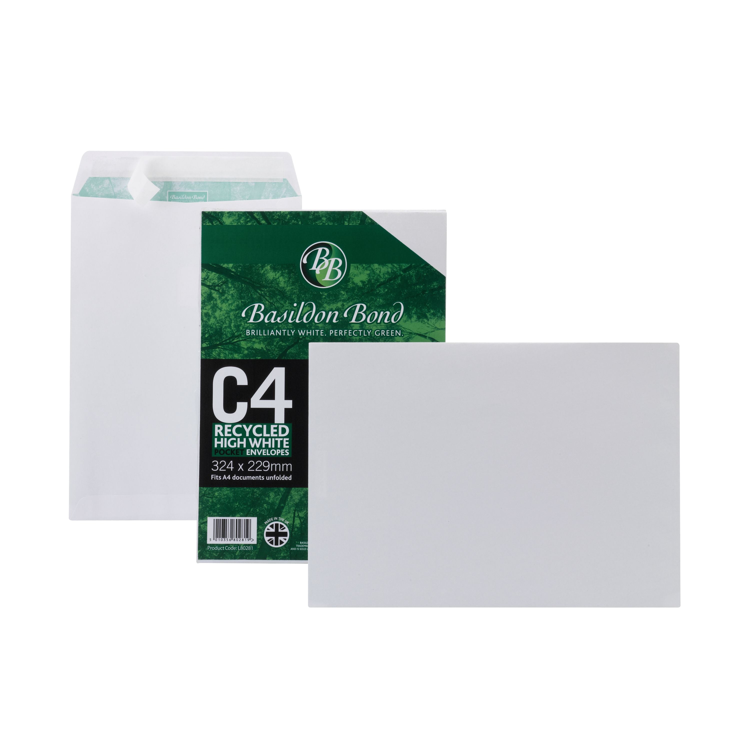 Basildon Bond C4 Pocket Envelope Plain White 120g – (Pack of 50)