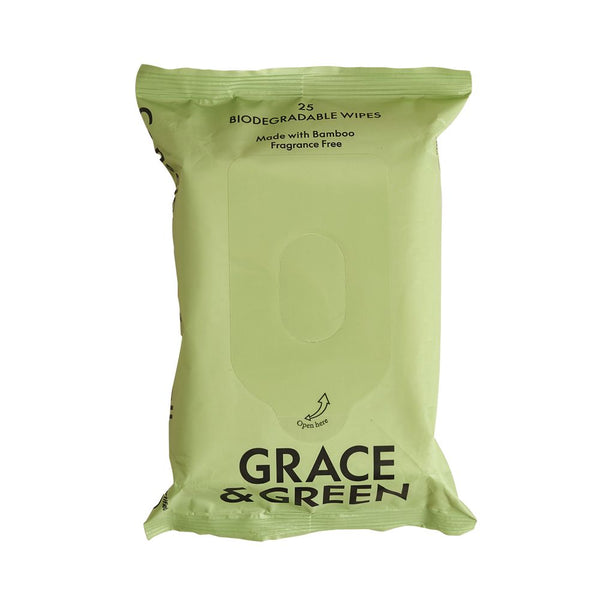 Grace And Green Biodegradable Bamboo Wipes (pack Of 25) Ggwet Wipes 25
