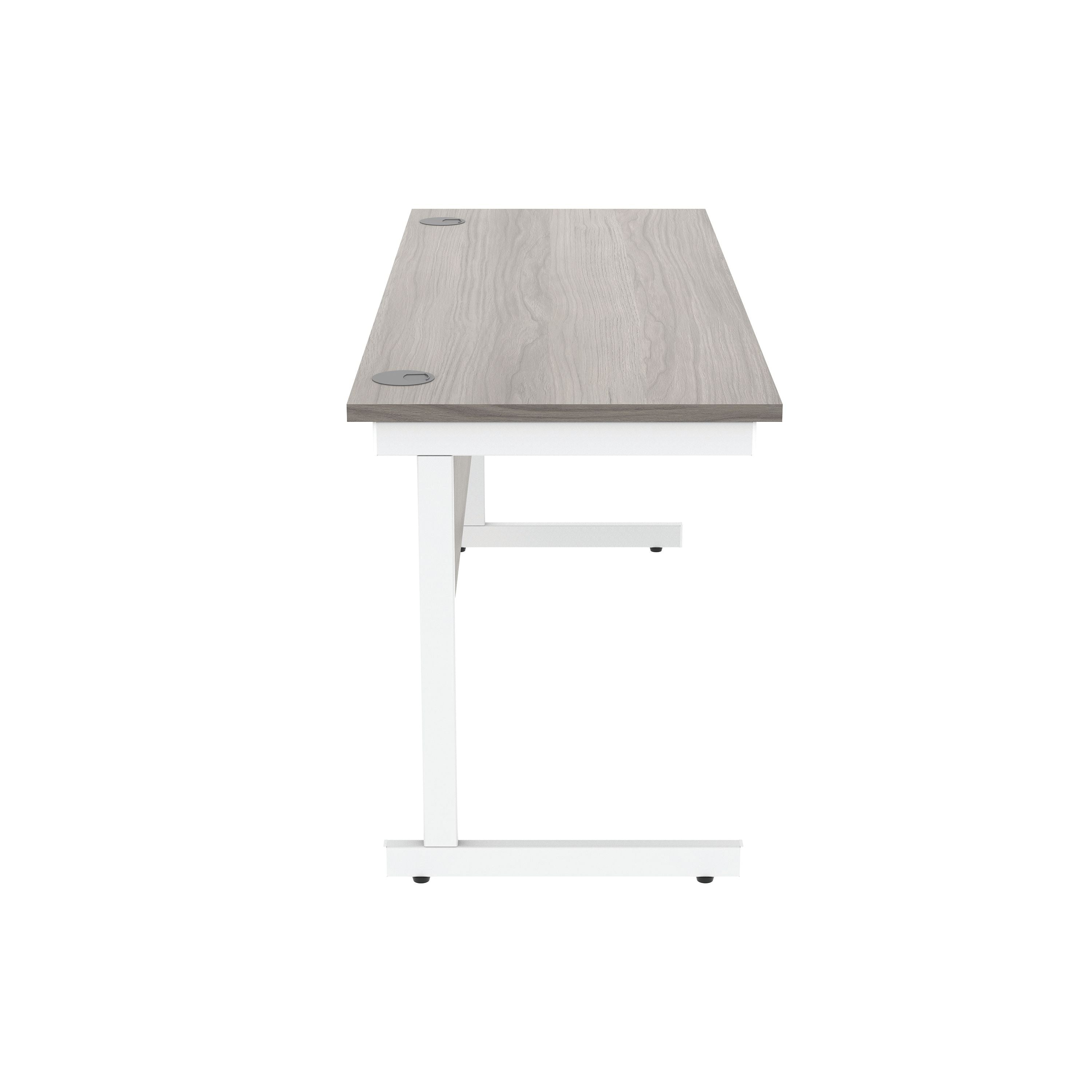 Astin Rectangular Single Upright Cantilever Desk 1600x600x730 Alaskan Grey Oak/arctic White Kf803727