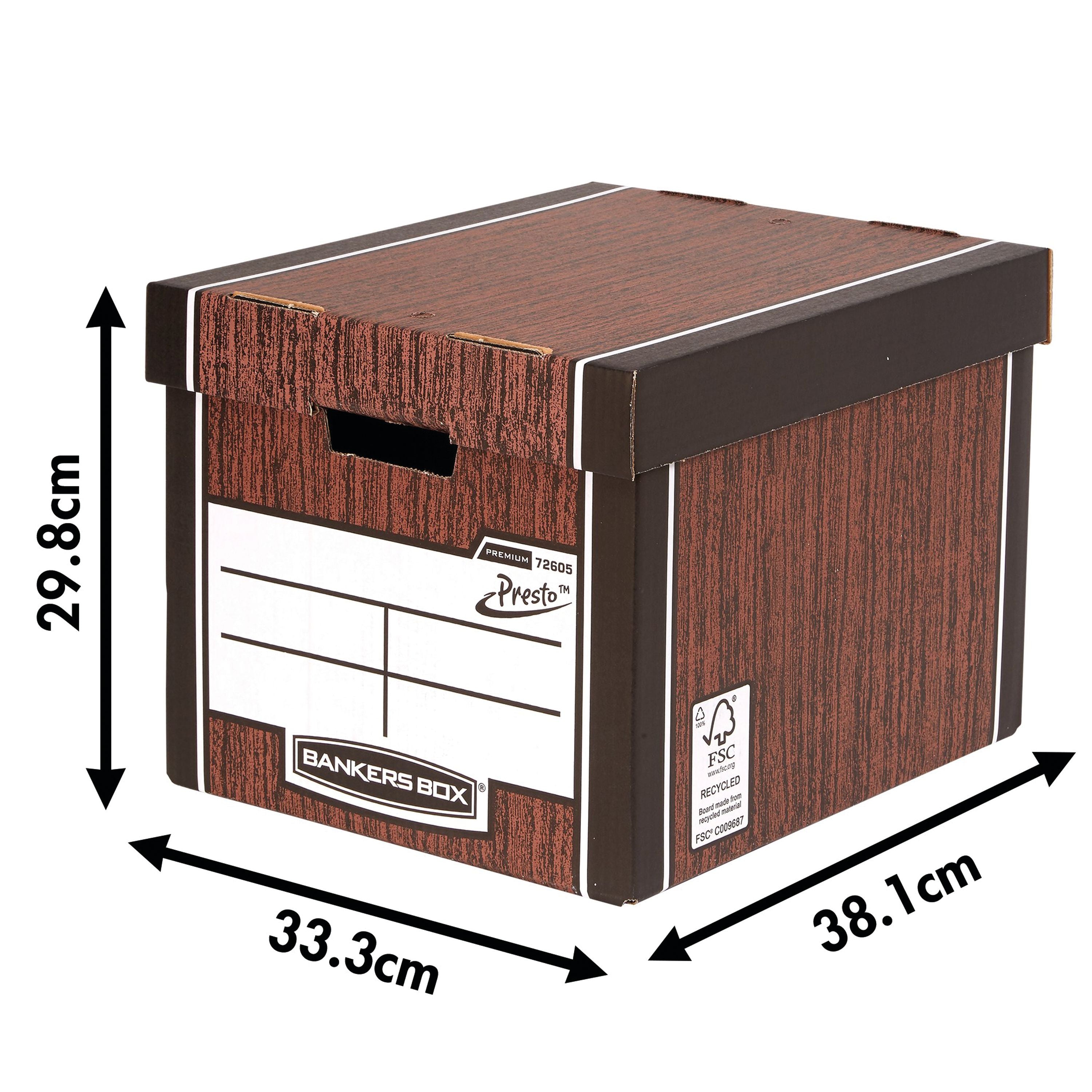 Bankers Box Woodgrain Tall Premium Storage Box – (Pack of 10)
