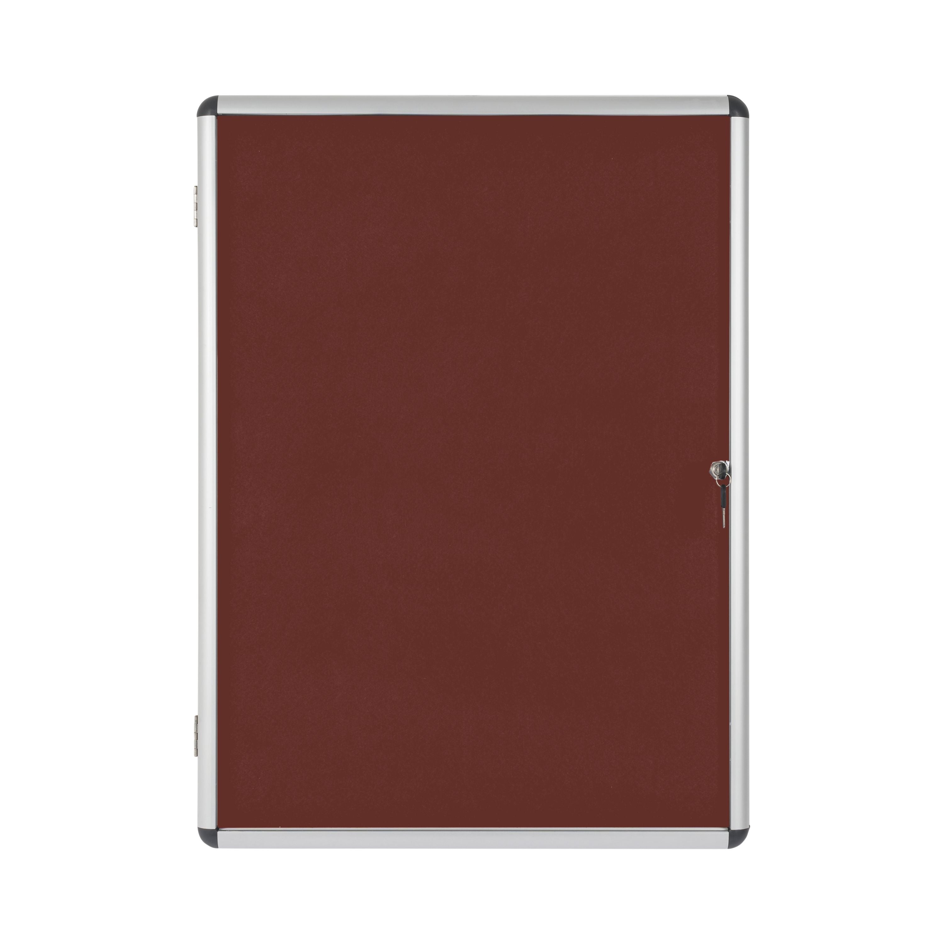 Bi-office Enclore Display Case Burgundy Felt Acrylic Aluminium Frame 15xa4 Vt640106150