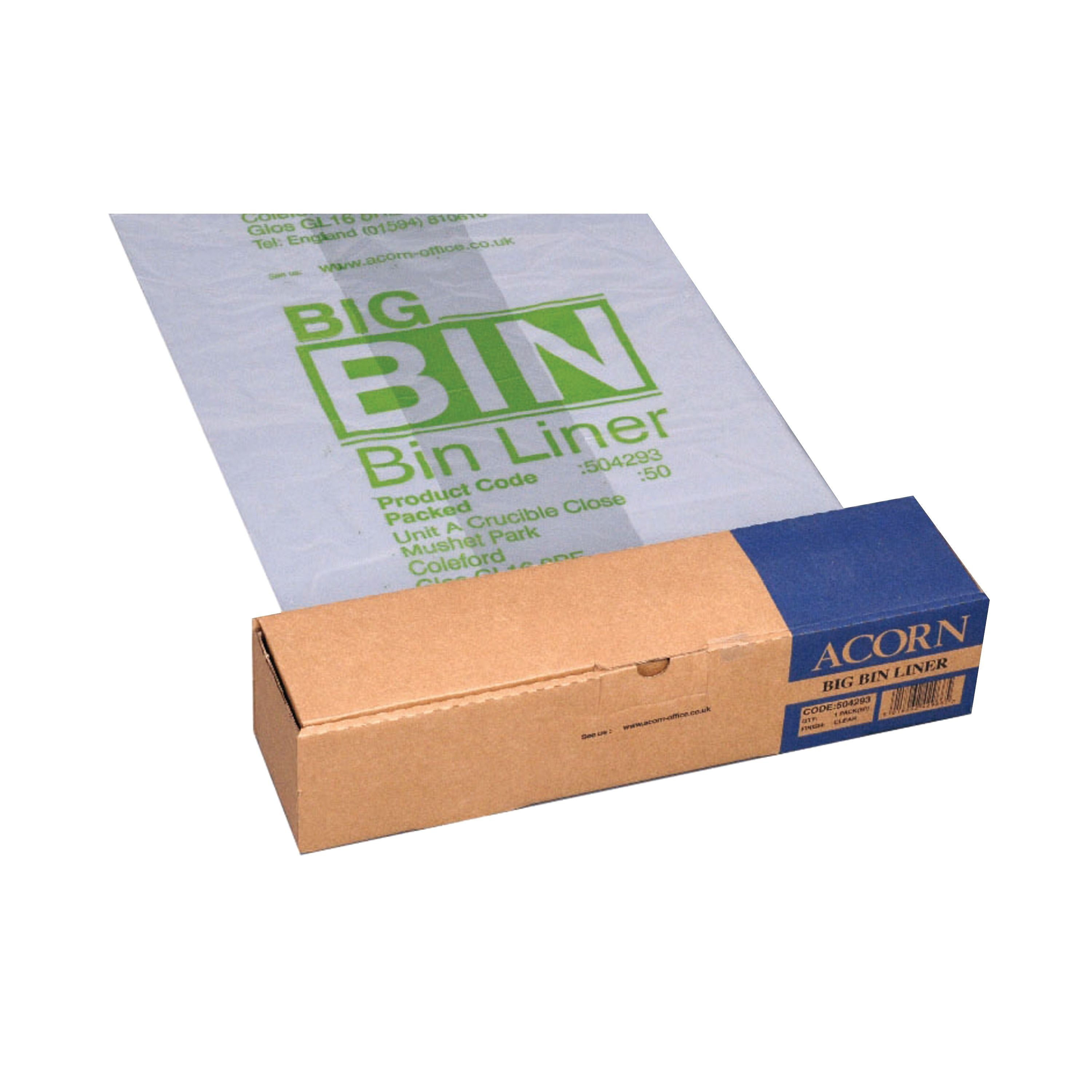 Acorn Big Bin/twin Bin Heavy Duty Recycling Liner – (Pack of 50)