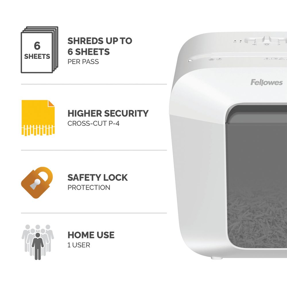 Fellowes Powershred Lx25 Cross-cut Shredder White 100110063