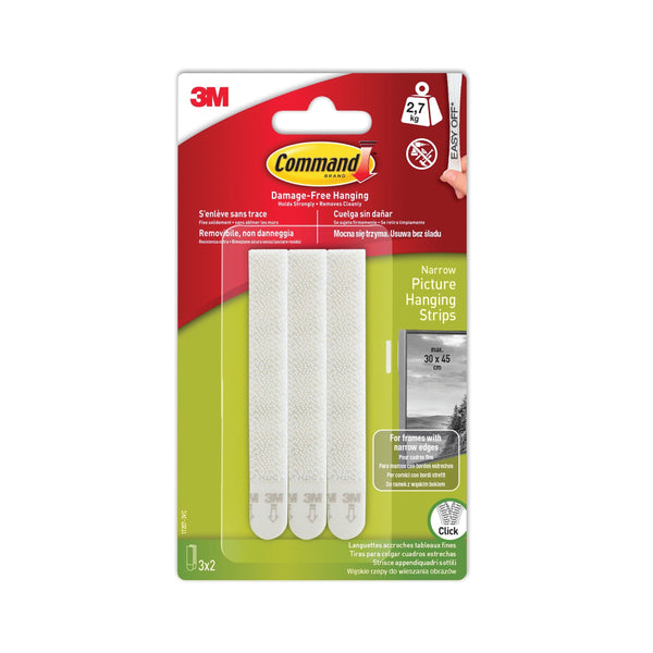 Command Narrow Picture Hanging Strips – (Pack of 3)