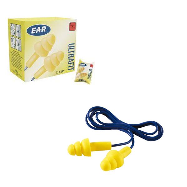 3m Ultrafit Corded Ear Plugs One Size (pack Of 50) Uf01000