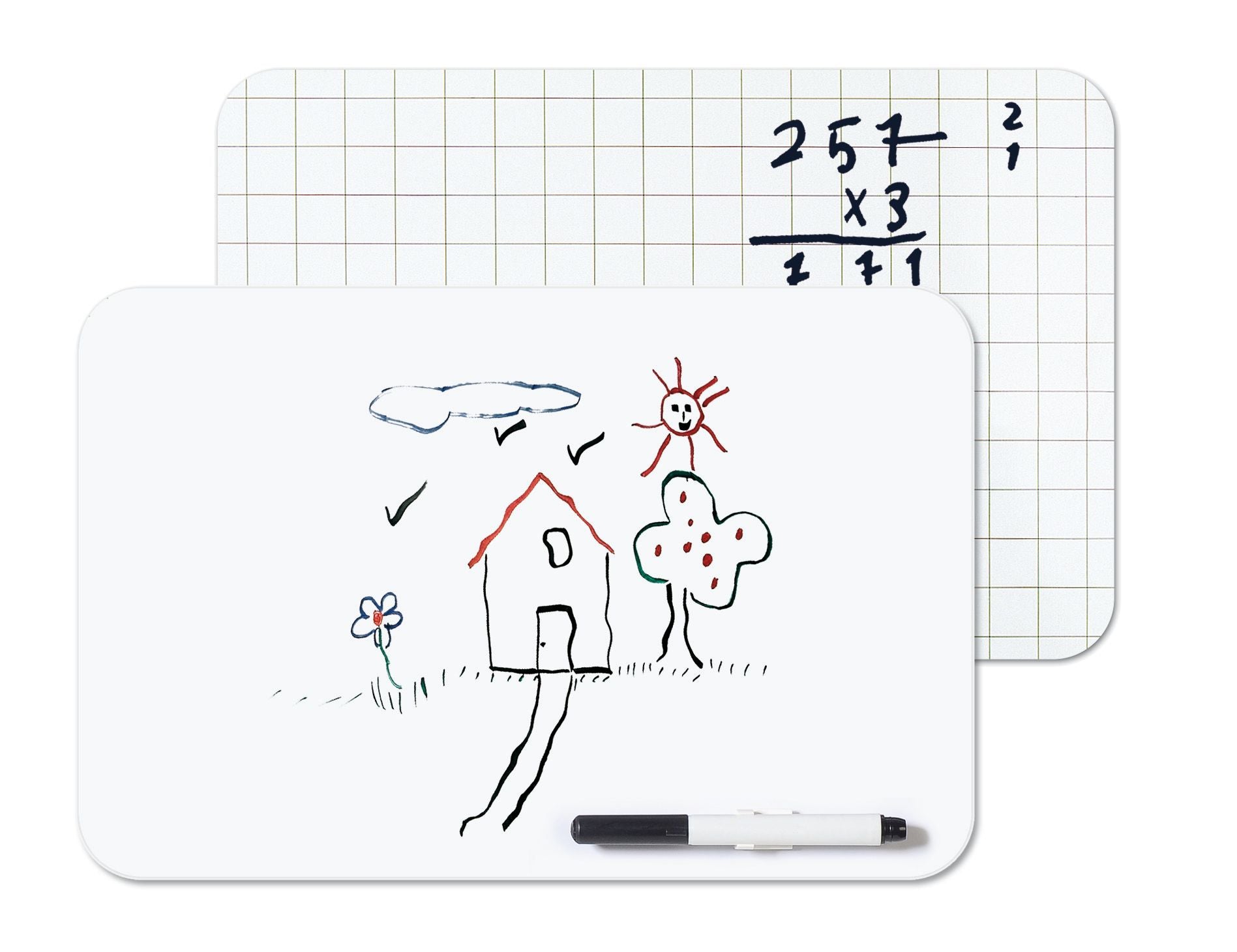 Bi-office Frameless Non-magnetic Whiteboard Plain/grid Surface A4 Marker Clip Mb8034397r