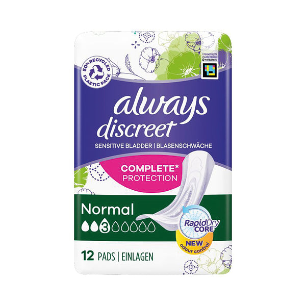 Always Discreet Normal Incontinence Pads Packed 12s (pack Of 4) 760511