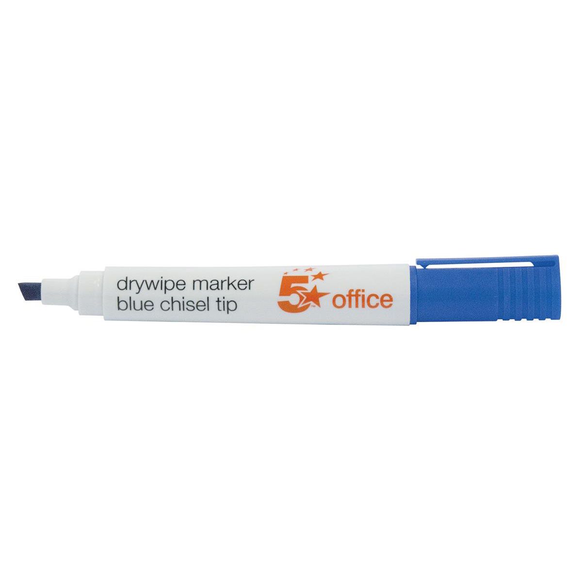 5 Star Office Drywipe Marker Xylene/Toluene-free Chisel Tip 2-5mm Line Wallet Assorted – (Pack of 4)