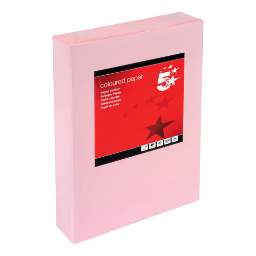 5 Star Office Coloured Copier Paper Multifunctional 80gsm A4 Light Pink Ream-wrapped – (Pack of 500)