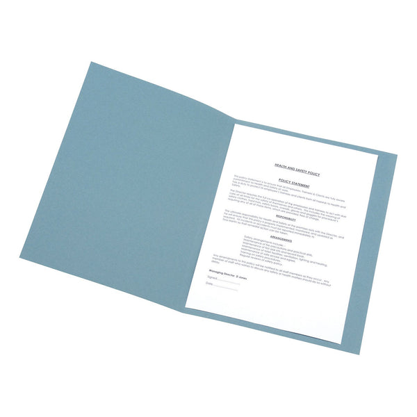 5 Star Office Square Cut Folder Recycled 250gsm A4 Blue - (Pack of 100)