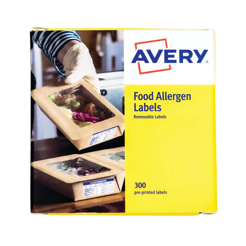 Avery Pre-printed Allergen Food Labels 98x40mm – (Pack of 300)