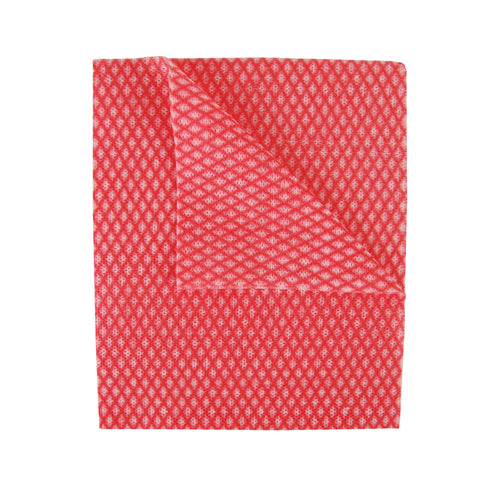 2work Economy Cloth 420x350mm Red (pack Of 50) 2w08170