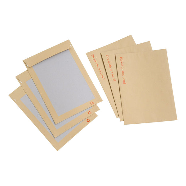 5 Star Office Envelopes Recycled Board Backed Hot Melt Peel/seal C4 120gsm Manilla  (Pack of 125)