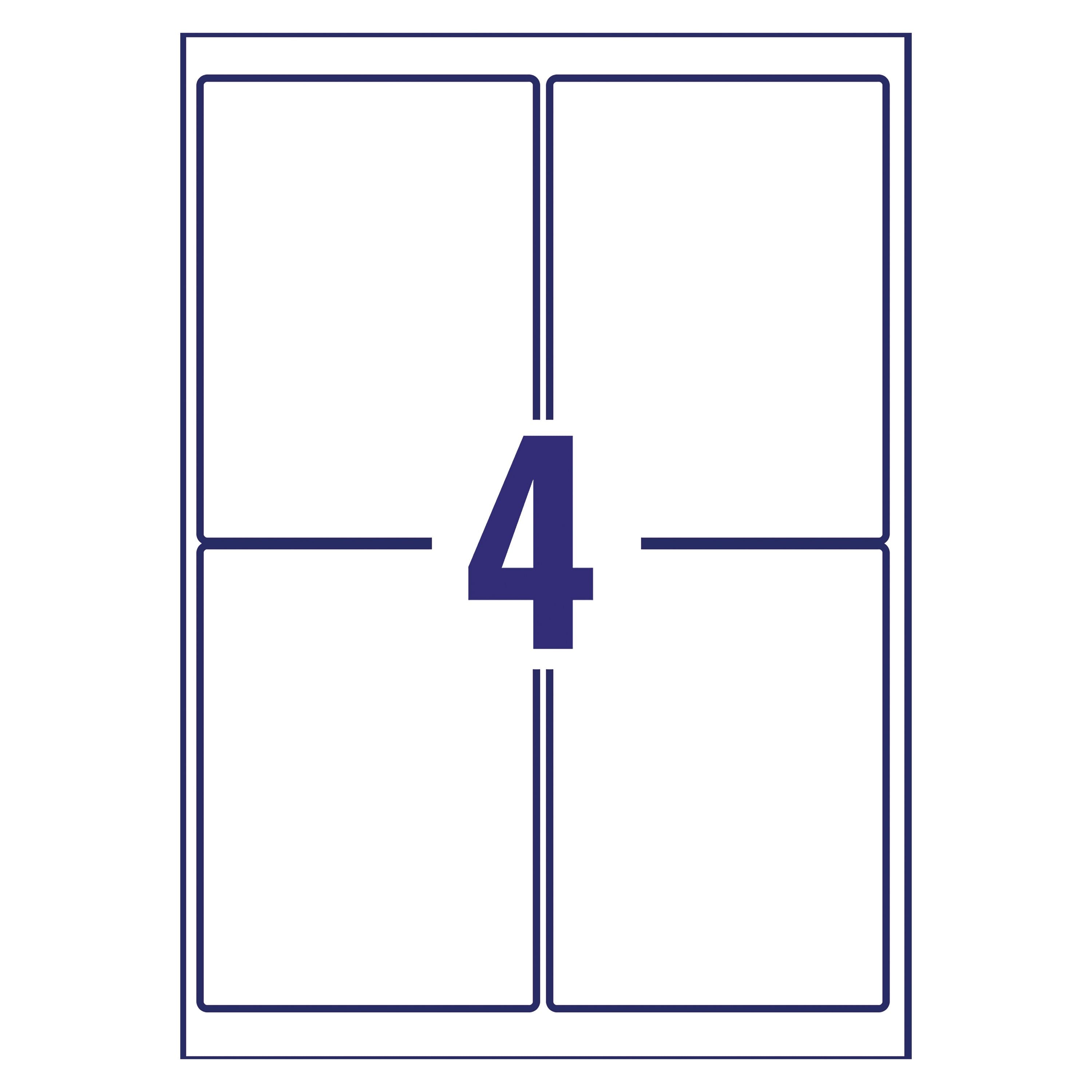 Avery Inkjet Parcel Labels 4 Per Sheet White J8169 – (Pack of 100)