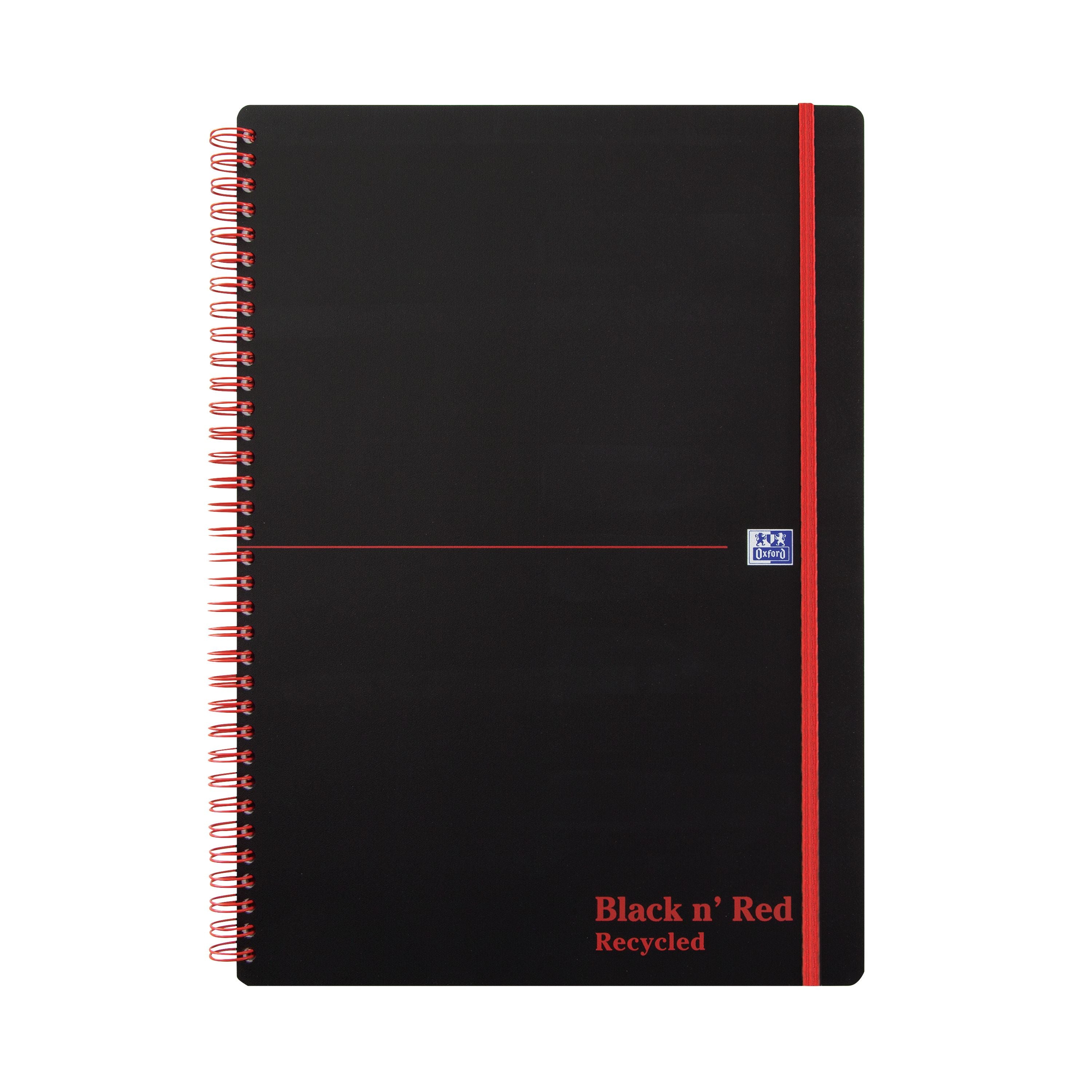 Black N Red Wirebound Recycled Polypropylene Notebook 140 Pages A4 – (Pack of 5)