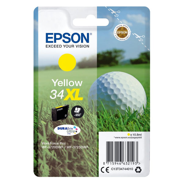 Epson 34xl Golf Ball Durabrite Ultra Ink Cartridge High Yield Yellow C13t34744010