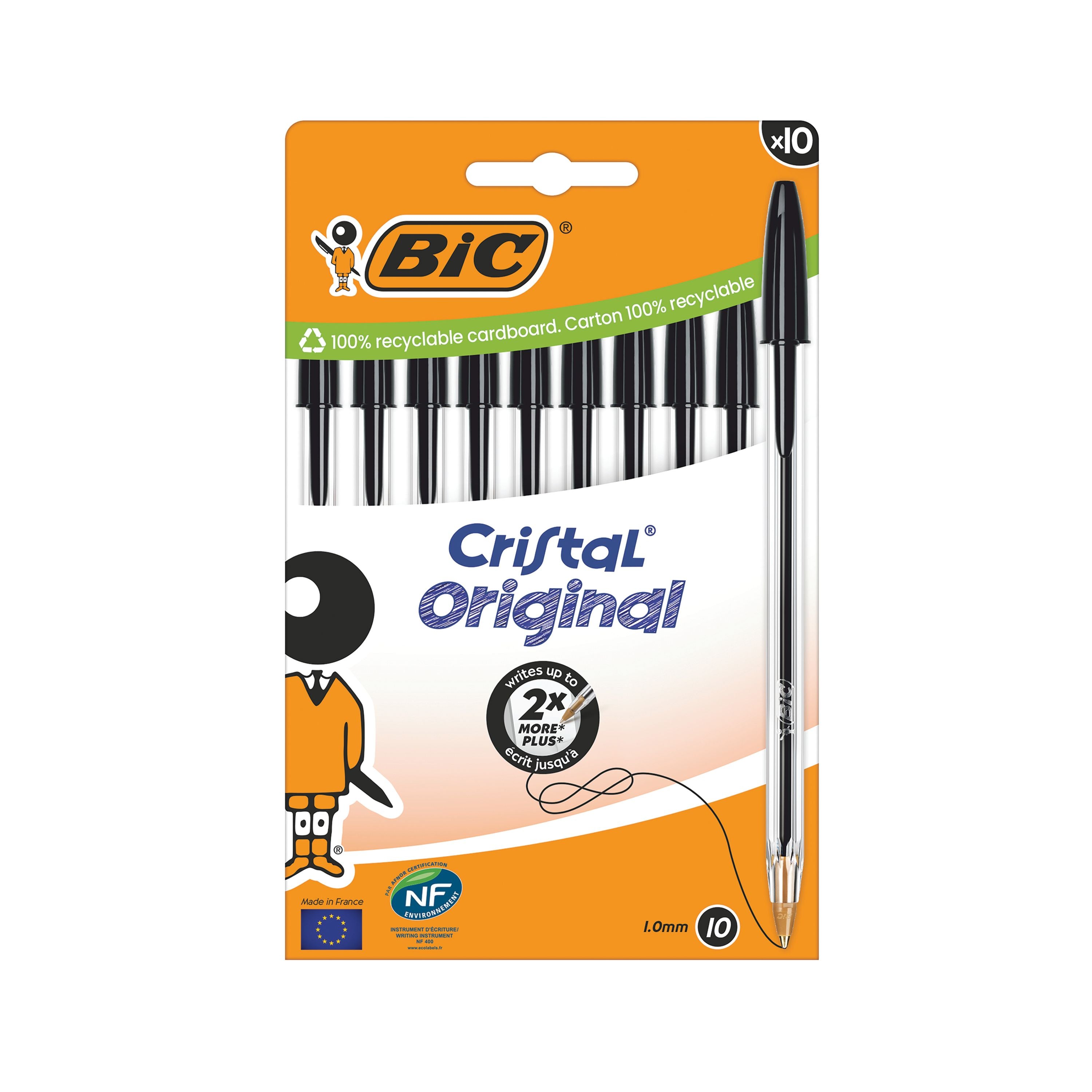 Bic Cristal Ballpoint Pen Medium Black – (Pack of 10)