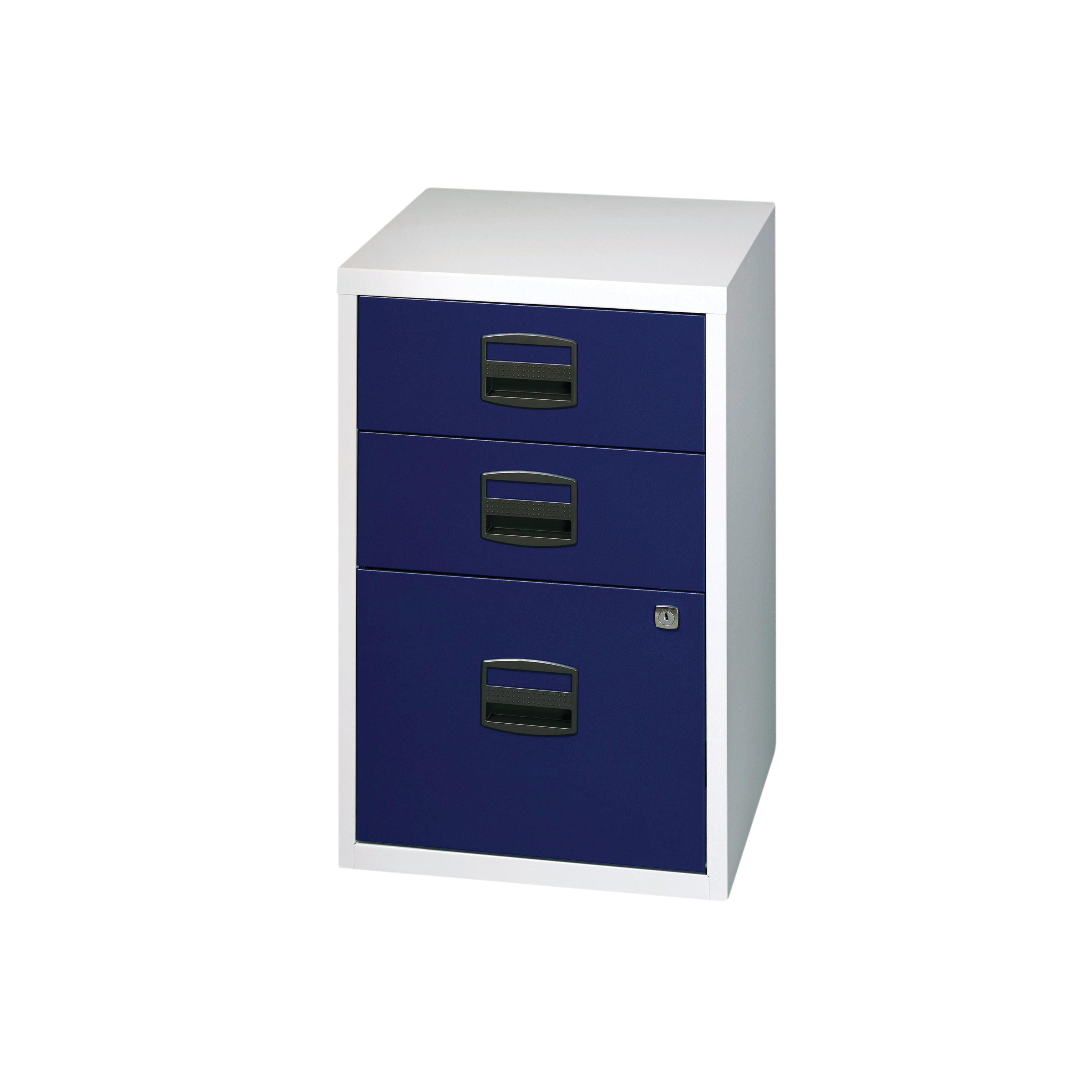Bisley 3 Drawer Home Filing Cabinet 413x400x672mm Grey/blue Pfa3-8748