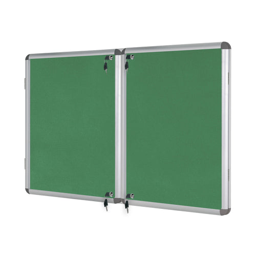 Bi-office Enclore Display Case Green Felt Acrylic Aluminium Frame 32xa4 Vt770102150