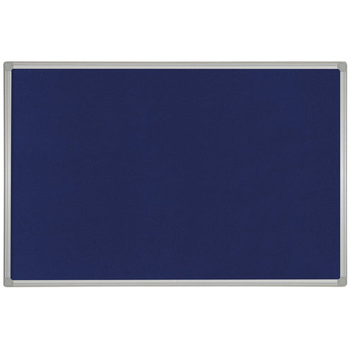 Bi-office Aluminium Trim Felt Notice Board 900x600mm Blue Fb0743186