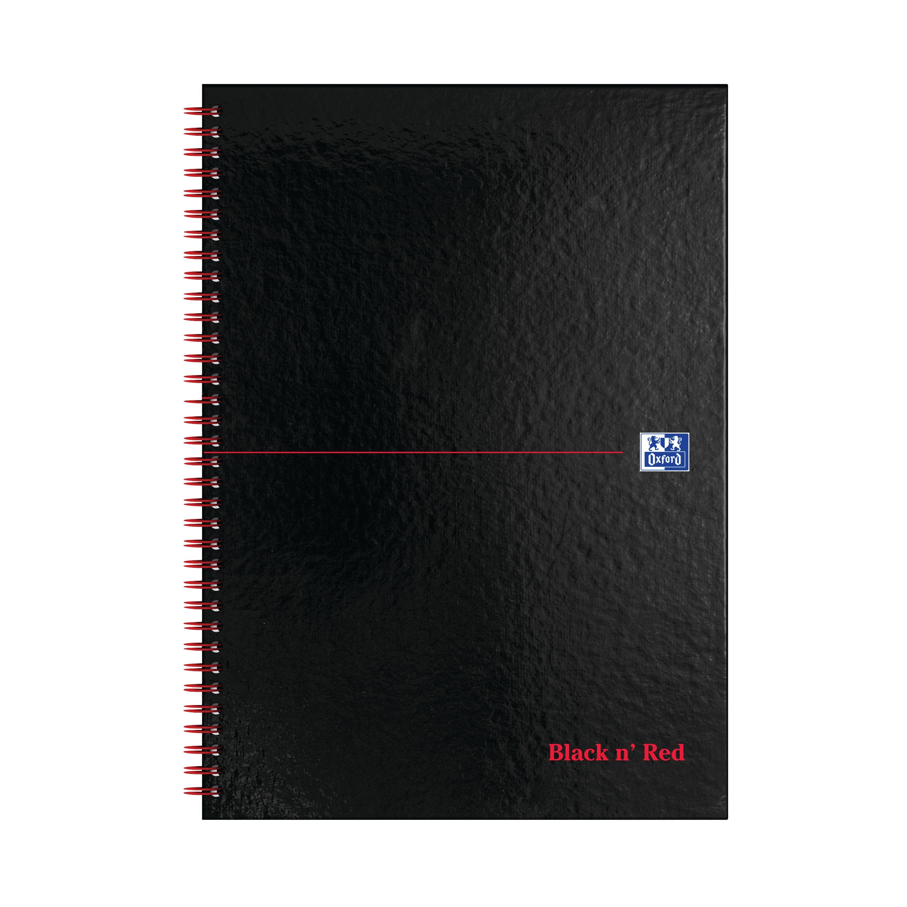 Black N Red Wirebound Hardback Notebook 140 Pages A4 – (Pack of 2)