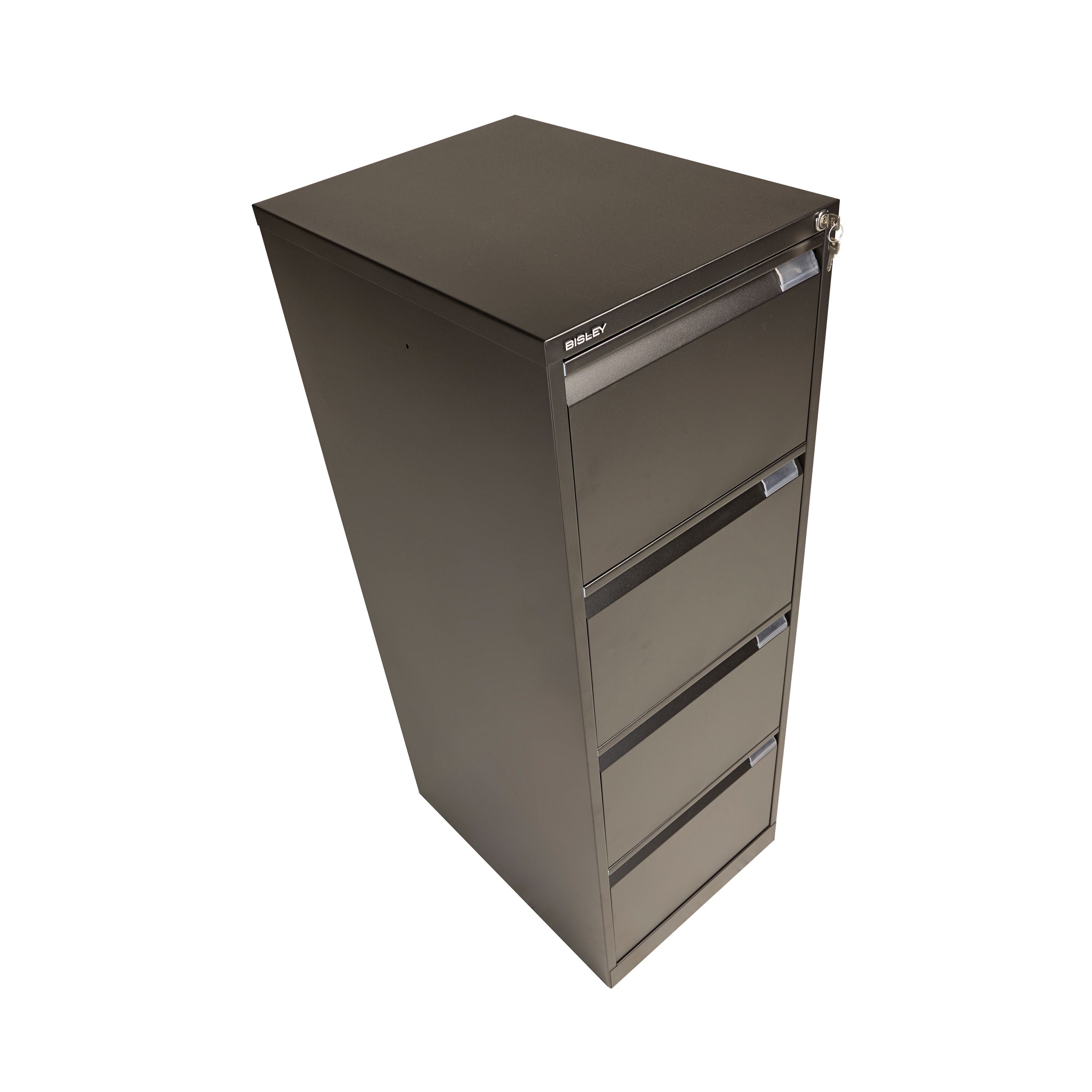 Bisley 4 Drawer Filing Cabinet Lockable 470x622x1321mm Black Bs4e Black