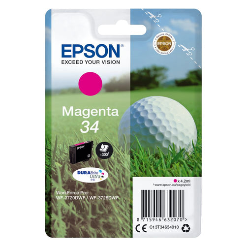 Epson 34 Golf Ball Durabrite Ultra Ink Cartridge Magenta C13t34634010