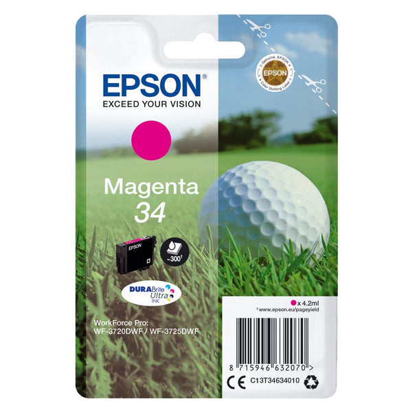 Epson 34 Golf Ball Durabrite Ultra Ink Cartridge Magenta C13t34634010